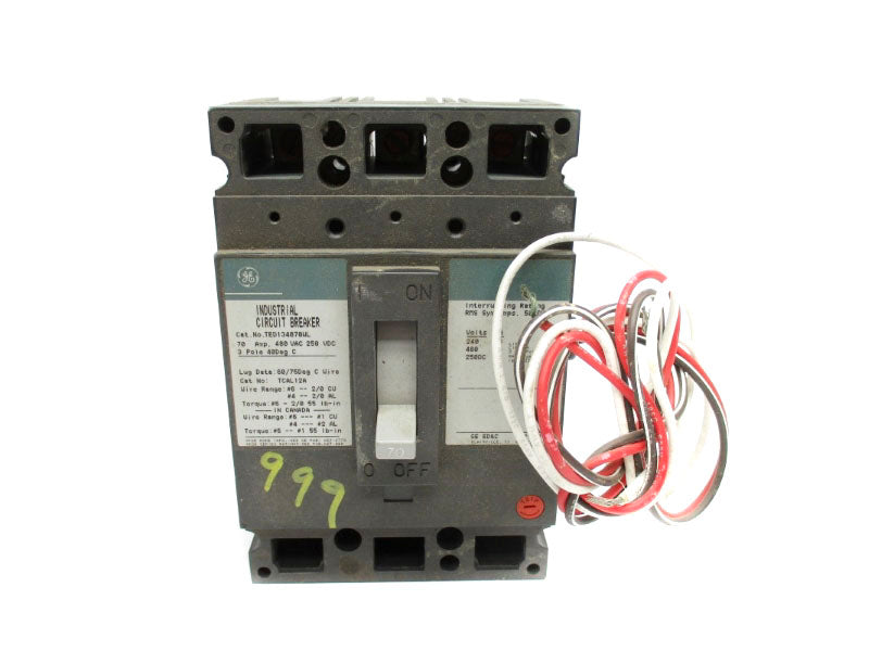 GENERAL ELECTRIC TED134070WL w/ Auxillay switch 480VAC 70A NSNP