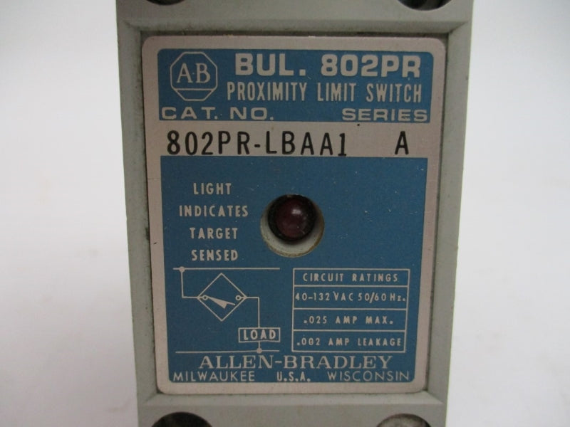ALLEN BRADLEY 802PR-LBAA1 SER. A 40-132VAC 0.025A UNMP