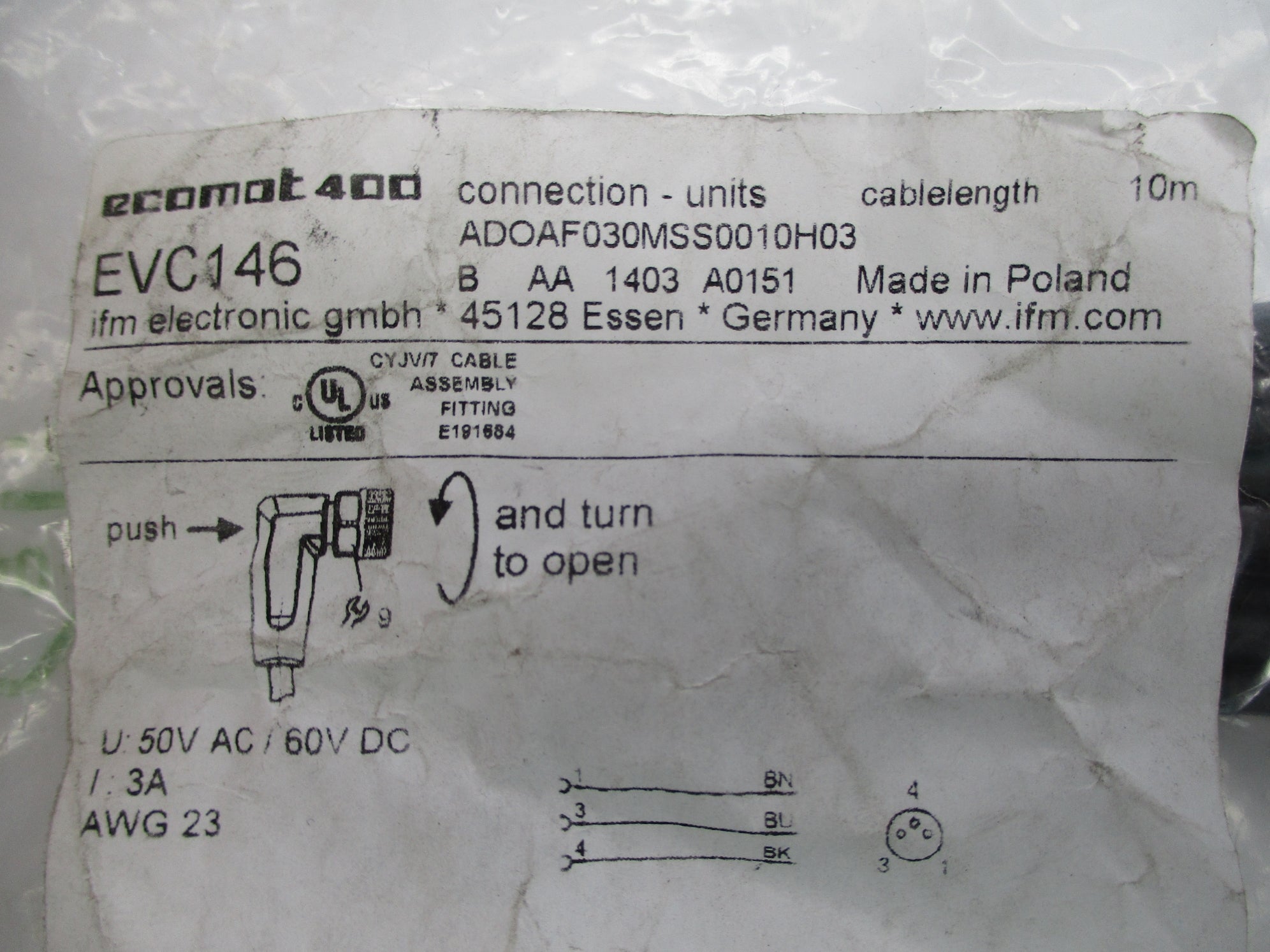 IFM EFECTOR EVC146 ADOAF030MSS0010H03 NSMP
