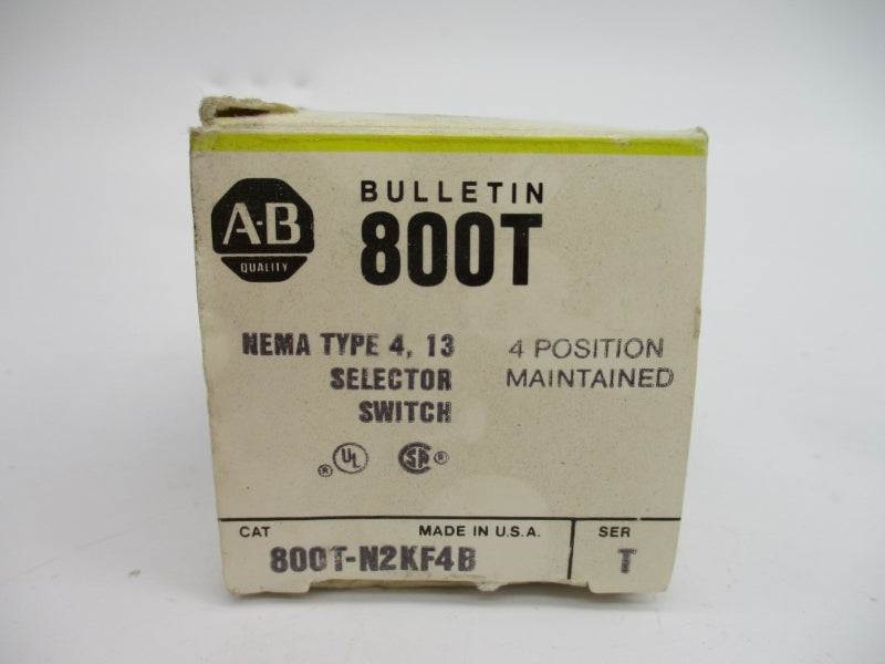 ALLEN BRADLEY 800T-N2KF4B SER. T (BK/YL) NSMP