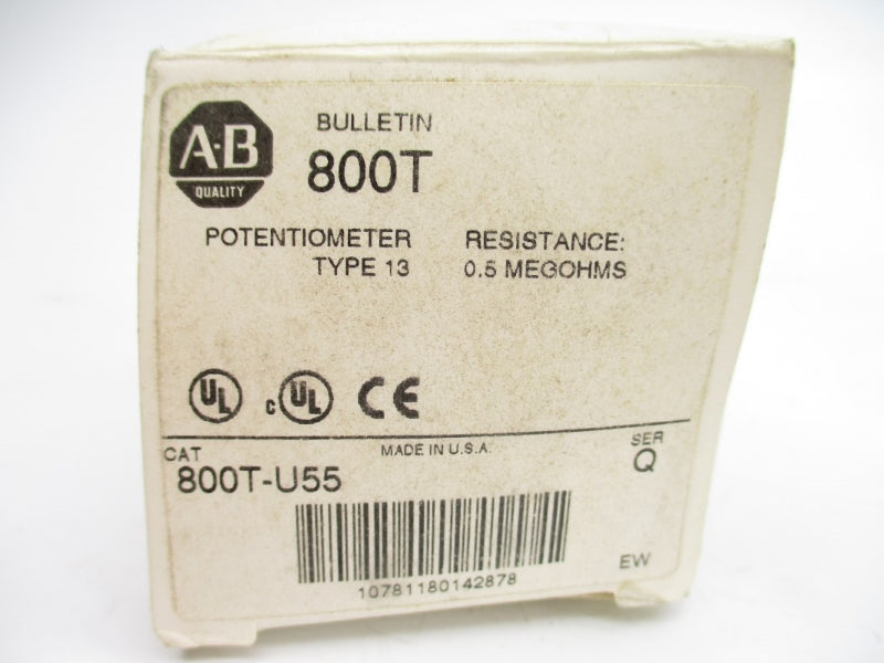 ALLEN BRADLEY 800T-U55 SER. Q 300VAC/DC (WH) NSMP