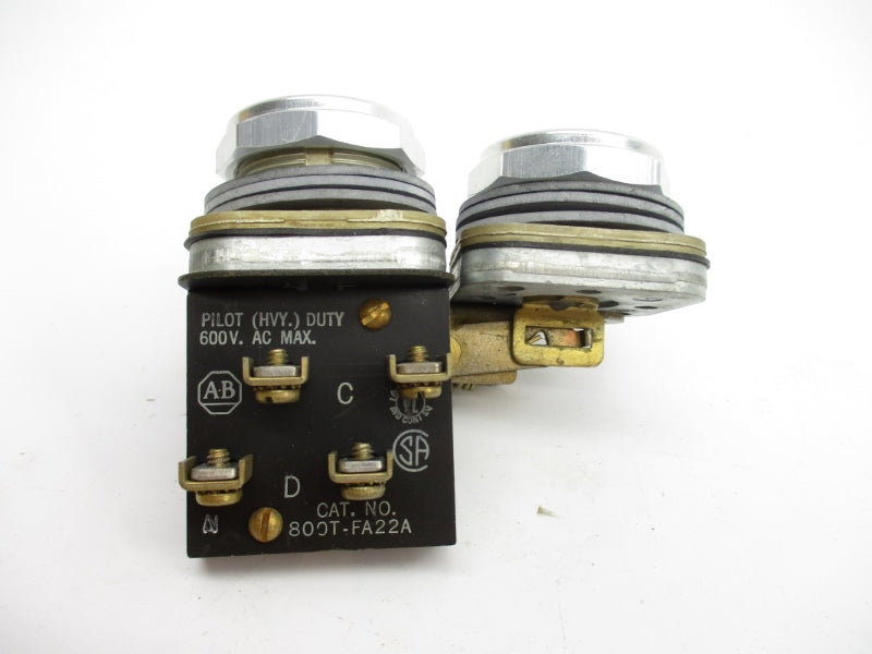 ALLEN BRADLEY 800T-FA22A SER. N 600VAC (BK/YL) NSMP