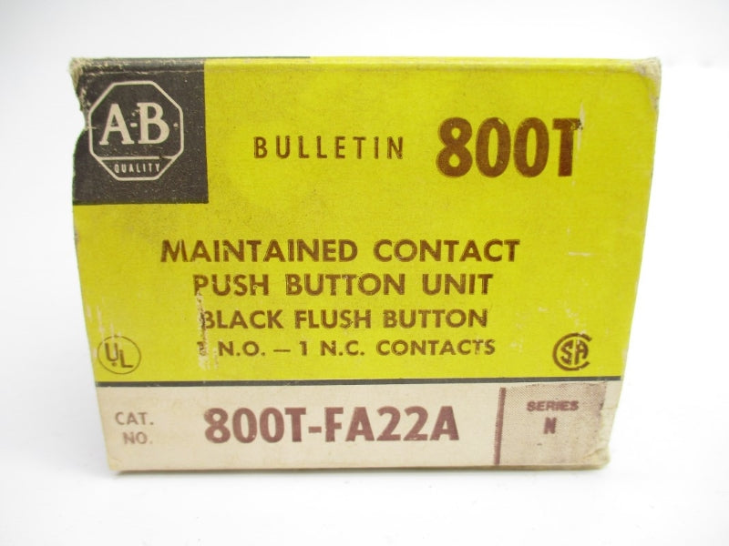 ALLEN BRADLEY 800T-FA22A SER. N 600VAC (BK/YL) NSMP