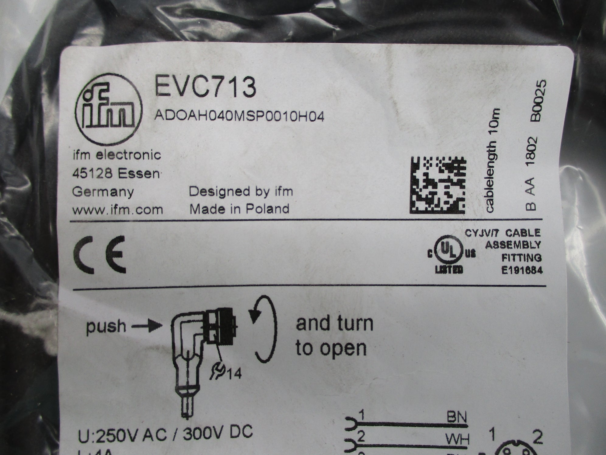IFM EFECTOR EVC713 ADOAH040MSP0010H04 NSMP