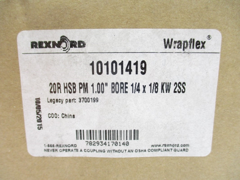 REXNORD 3700199 10101419 20R HSB PM 1.00" NSMP