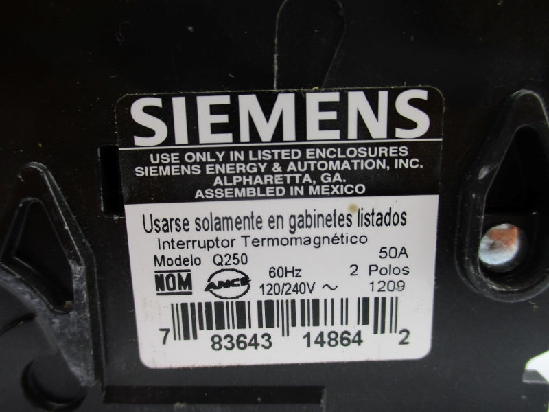 SIEMENS QP250 120/240V 50A UNMP