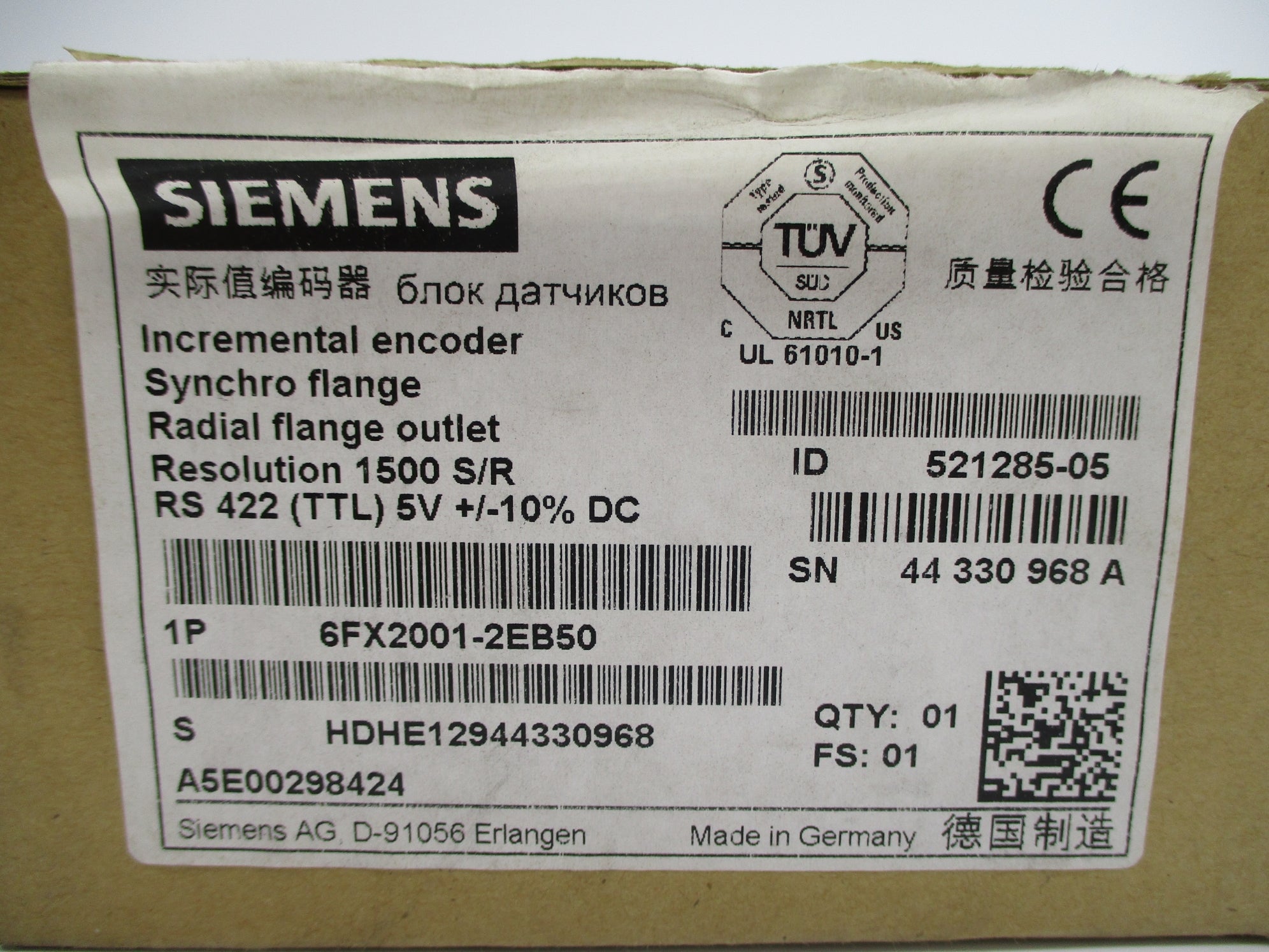 SIEMENS 6FX2001-2EB50 NSMP
