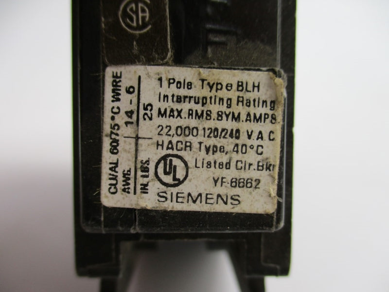 SIEMENS B125H 120/240VAC 25A UNMP
