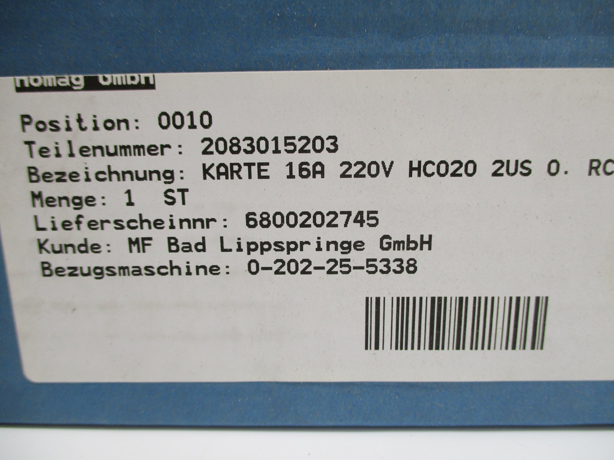 HOMATIC 2-083-01-5203 NSMP