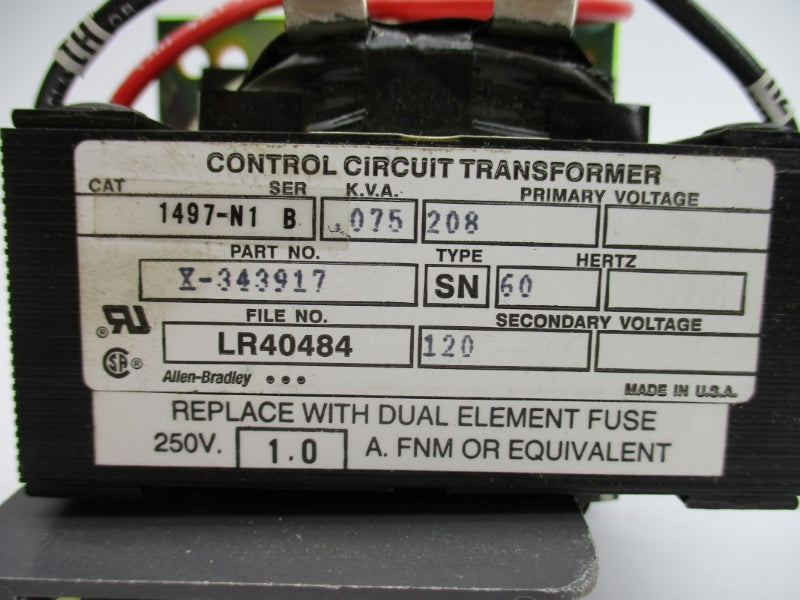 ALLEN BRADLEY 1497-N1 SER. B 208V (BR/WH) NSMP