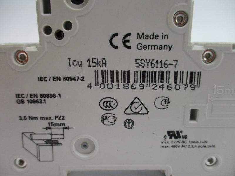 SIEMENS 5SY6116-7 230/400V 16A NSNP