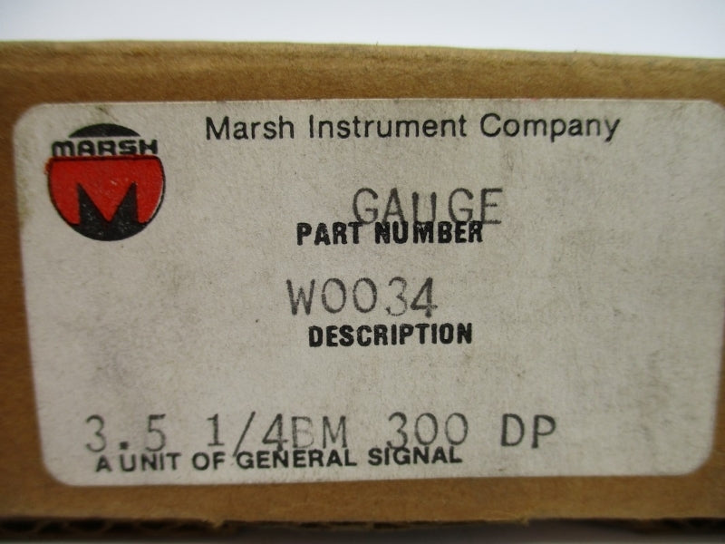 MARSH INSTRUMENT W0034 300PSI 3.5" NSMP