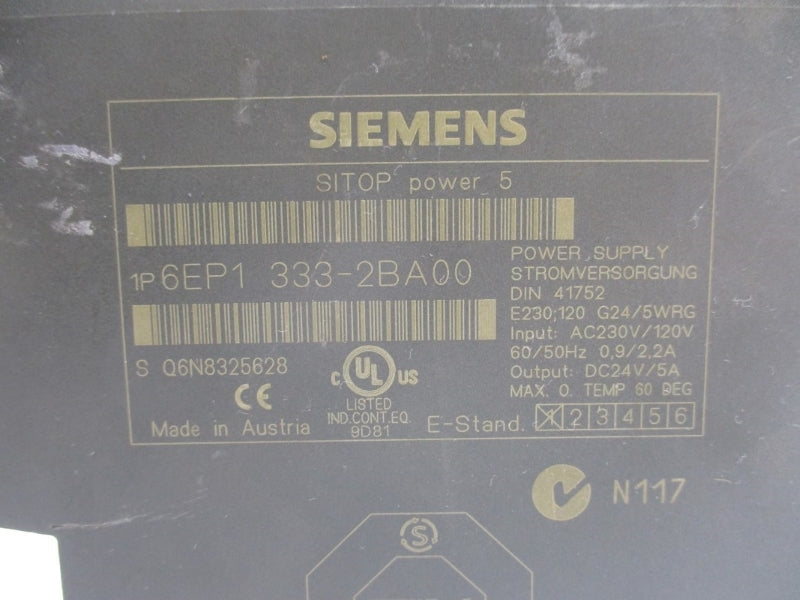 SIEMENS 6EP1333-2BA00 120/230VAC 0.9/2.2A NUPI