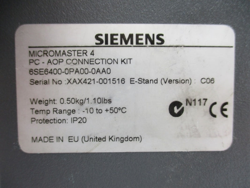 SIEMENS 6SE6400-0PA00-0AA0 UNMP