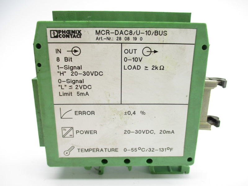 PHOENIX CONTACT MCR-DAC8/U-10/BUS 2808190 24VDC UNMP