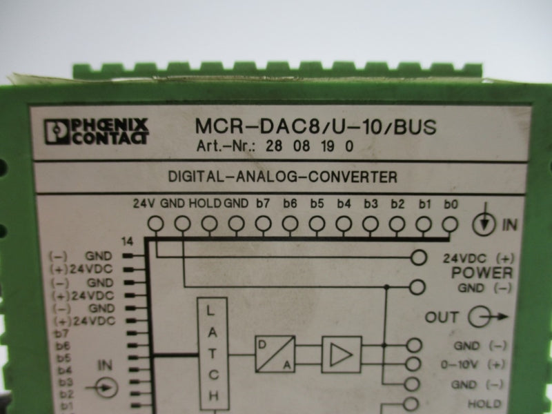 PHOENIX CONTACT MCR-DAC8/U-10/BUS 2808190 24VDC UNMP
