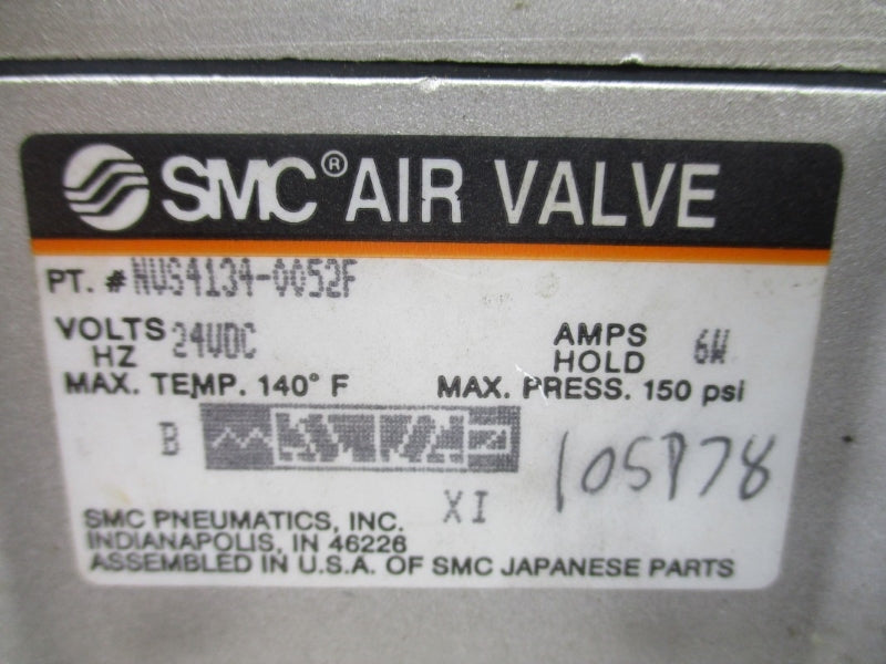 SMC NVS4134-0052F 24VDC 150PSI UNMP