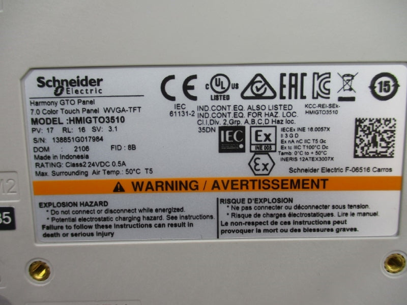 SCHNEIDER ELECTRIC HMIGTO3510 24VDC 0.5A NSNP