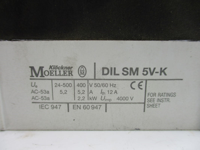 KLOCKNER MOELLER DILSM5V-K 90-240VAC 12A NSNP