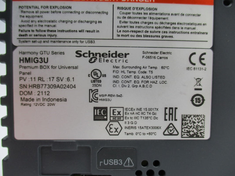 SCHNEIDER ELECTRIC HMIG3U 12VDC NSNP