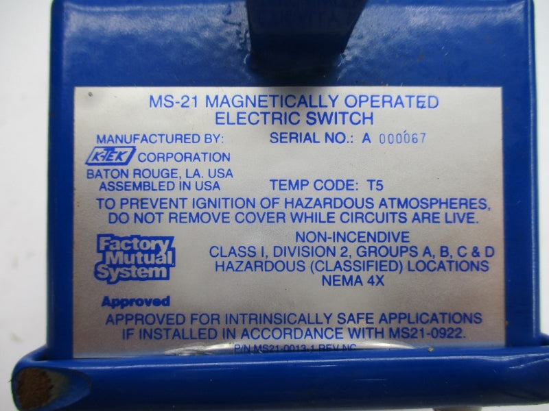 K-TEK MS-21 MS21-0013-1 NSNP
