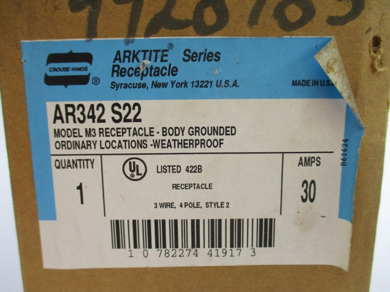 CROUSE-HINDS AR342S22 600VAC 30A NSMP