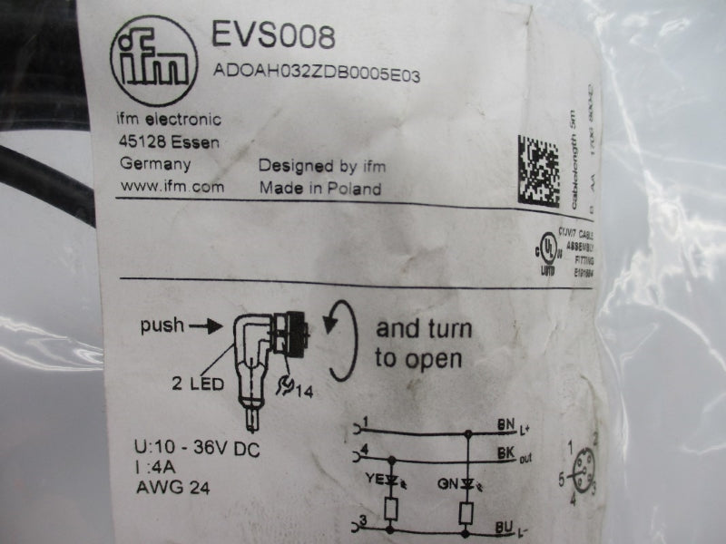 IFM EFECTOR ADOAH032ZDB0005E03 EVS008 10-36VDC NSMP
