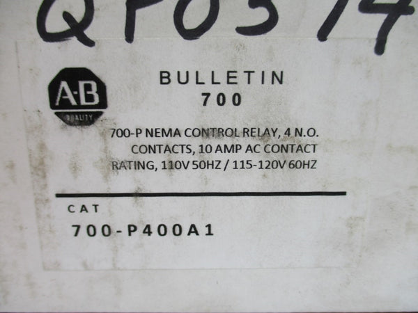 ALLEN BRADLEY 700-P400A1 SER. B 110/115-120V 10A (WH) NSMP