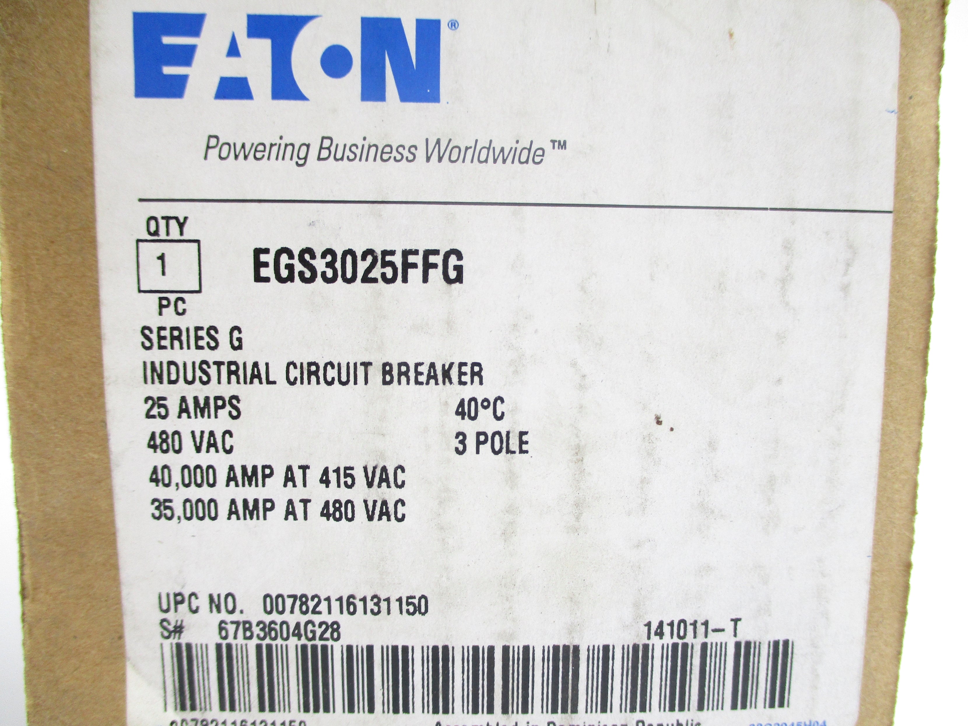 EATON EGS3025FFG SER. G 25A 480V NSMP
