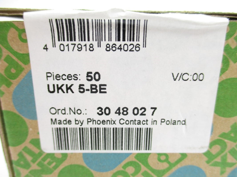 PHOENIX CONTACT UKK5-BE 3048027 (PKG OF 50) NSMP