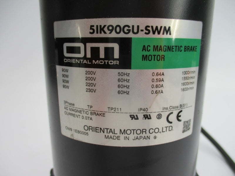 ORIENTAL MOTOR 5IK90GU-SWM 230V 0.64A NSNP