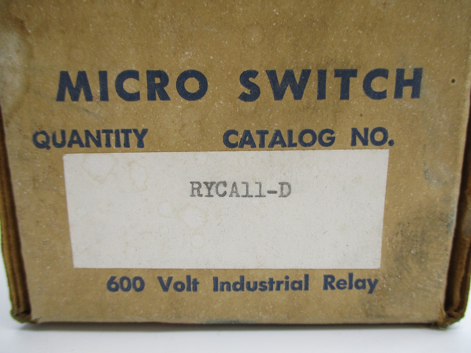 MICRO SWITCH RYCA11-D 600VAC NSMP