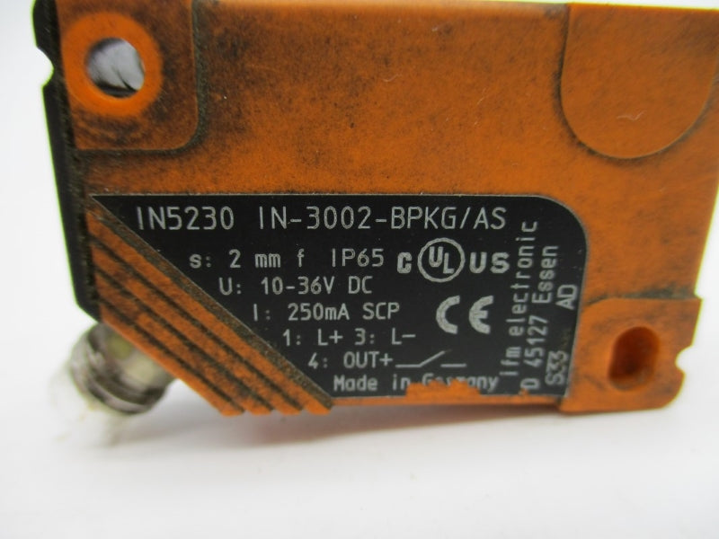 IFM EFECTOR IN-3002-BPKG/AS IN5230 10-36VDC UNMP