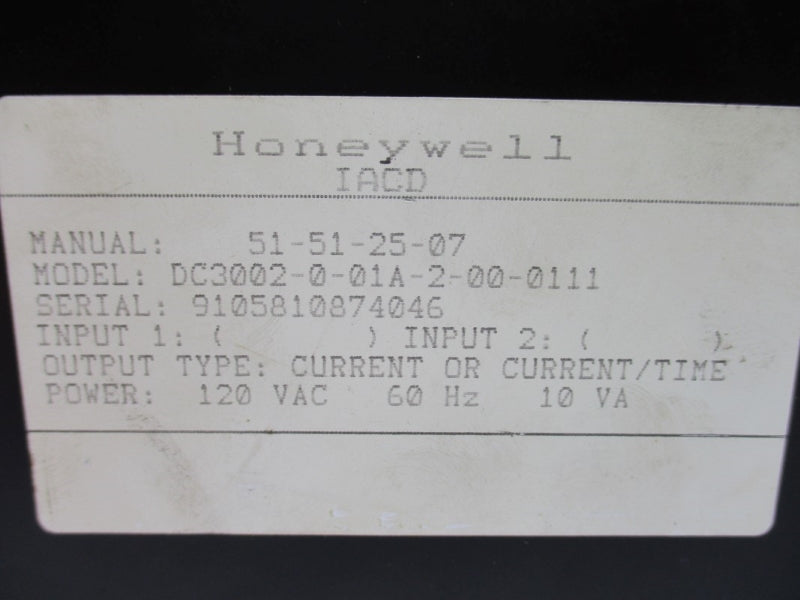 HONEYWELL DC3002-0-01A-2-00-0111 120VAC NSNP