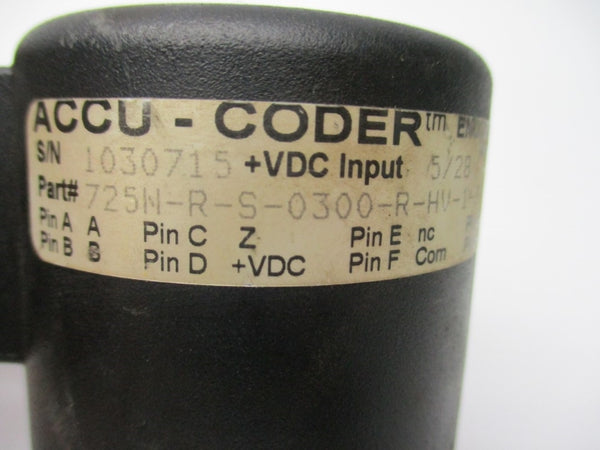 ACCU-CODER 725N-R-S-0300-R-HV-1-S-1-SX-N-N 5/28VDC UNMP