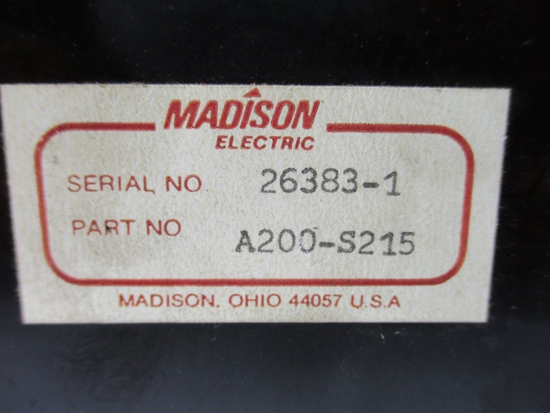 MADISON ELECTRIC A200-S215 UNMP