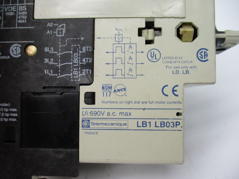 TELEMECANIQUE LB1LB03P 105-120V 1-1.6A UNMP