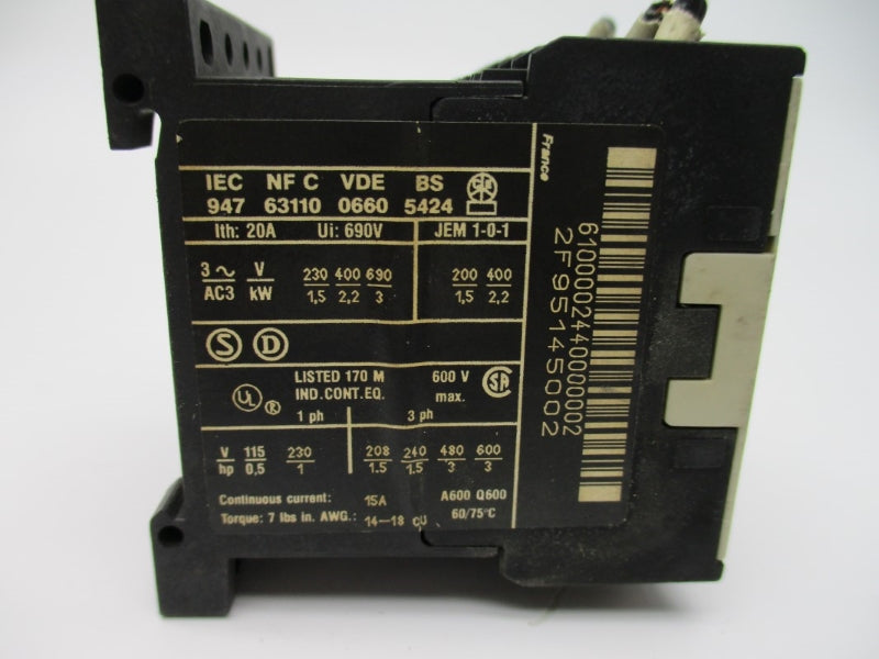 TELEMECANIQUE LP1K0610 24V 20A UNMP