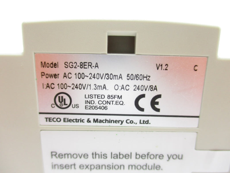 TECO ELECTRIC SG2-8ER-A 100-240VAC 8A NSMP