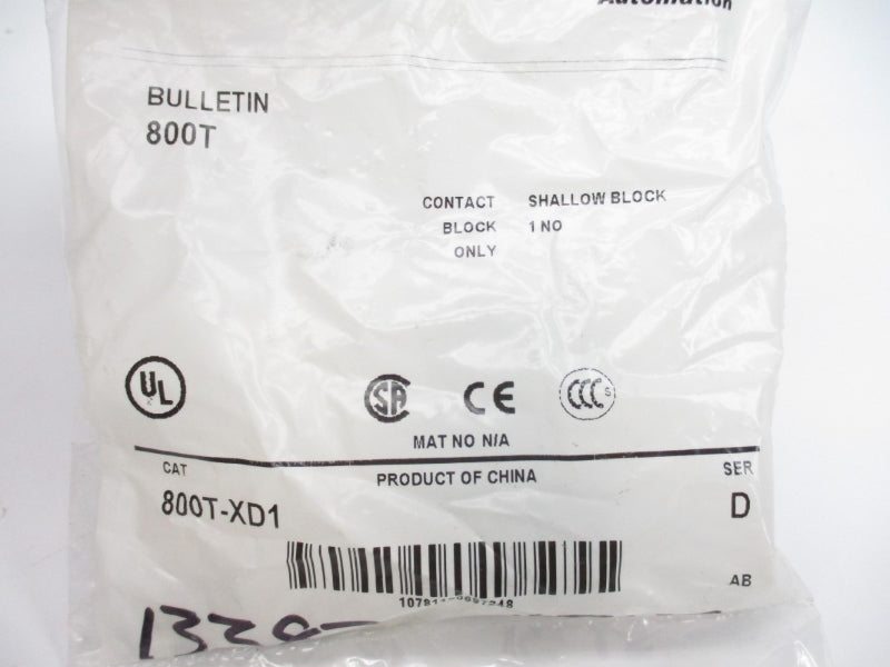 ALLEN BRADLEY 800T-XD1 SER. D NSMP