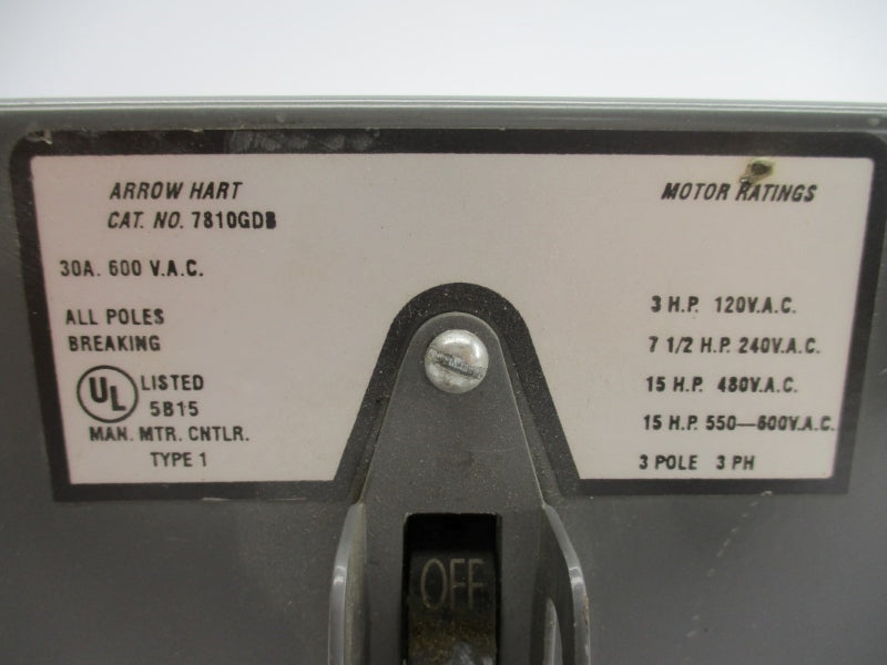 ARROW HART 7810GDB 600VAC 30A UNMP