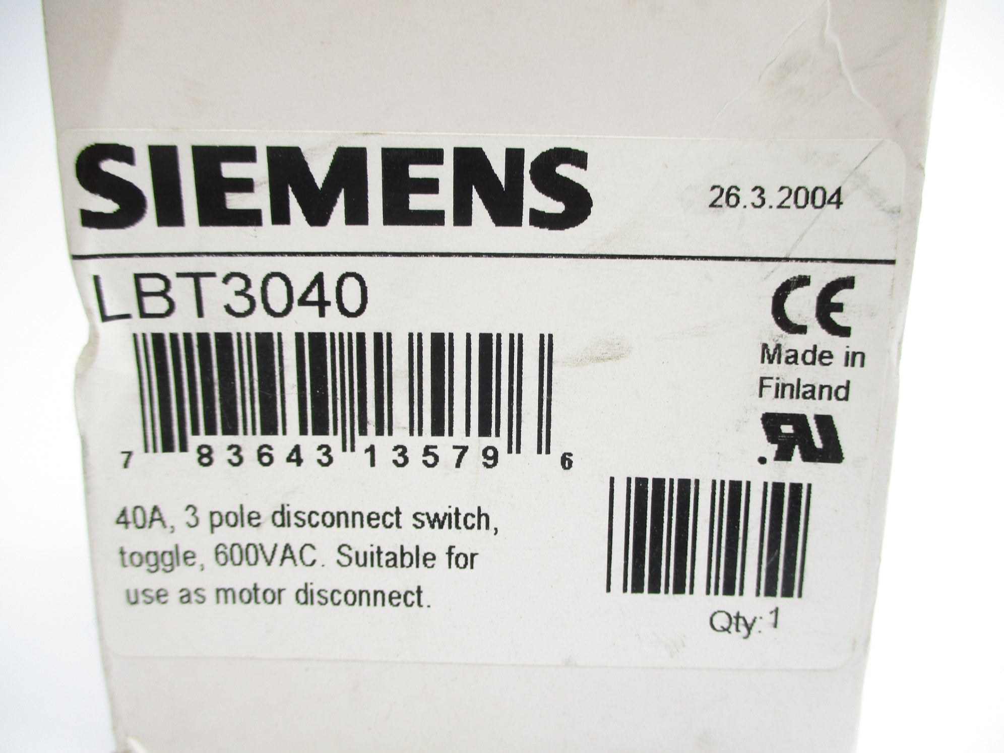 SIEMENS LBT3040 NSMP
