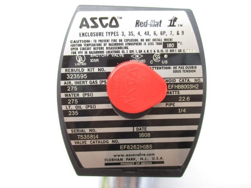 ASCO EF8262H185 24VDC 235-275PSI 1/4" NSMP