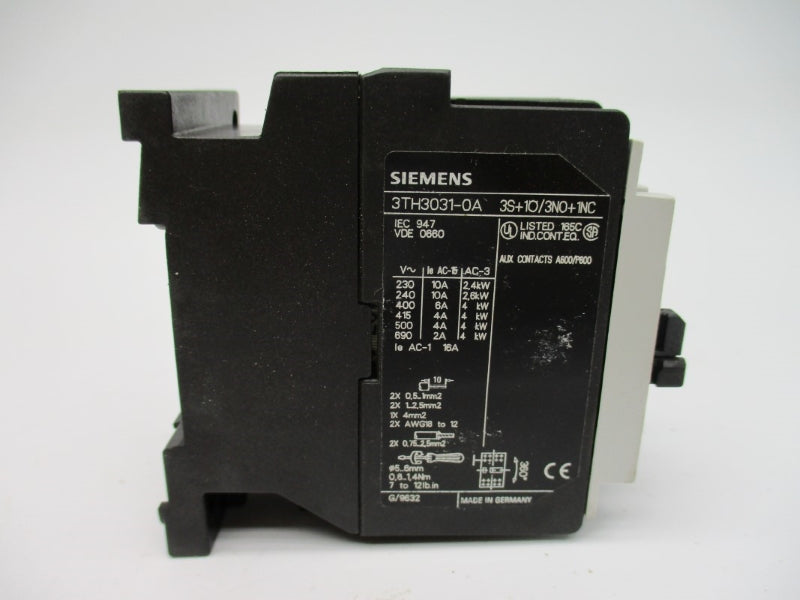 SIEMENS 3TH3031-0AL2 230VAC 16A NSMP