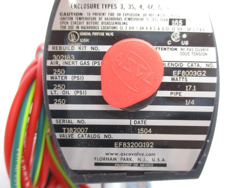 ASCO EF8320G192 110/120V 250PSI 1/4" NSMP