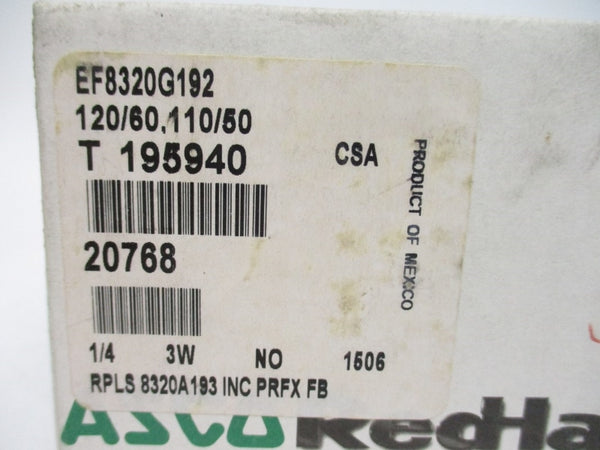 ASCO EF8320G192 110/120V 250PSI 1/4" NSMP