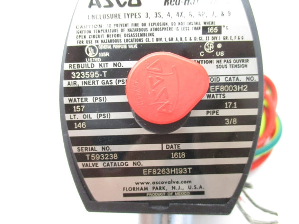 ASCO EF8263H193T 110/120V 146-157PSI 3/8" NSMP