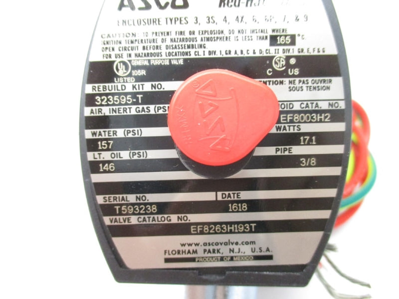 ASCO EF8263H193T 110/120V 146-157PSI 3/8" NSMP