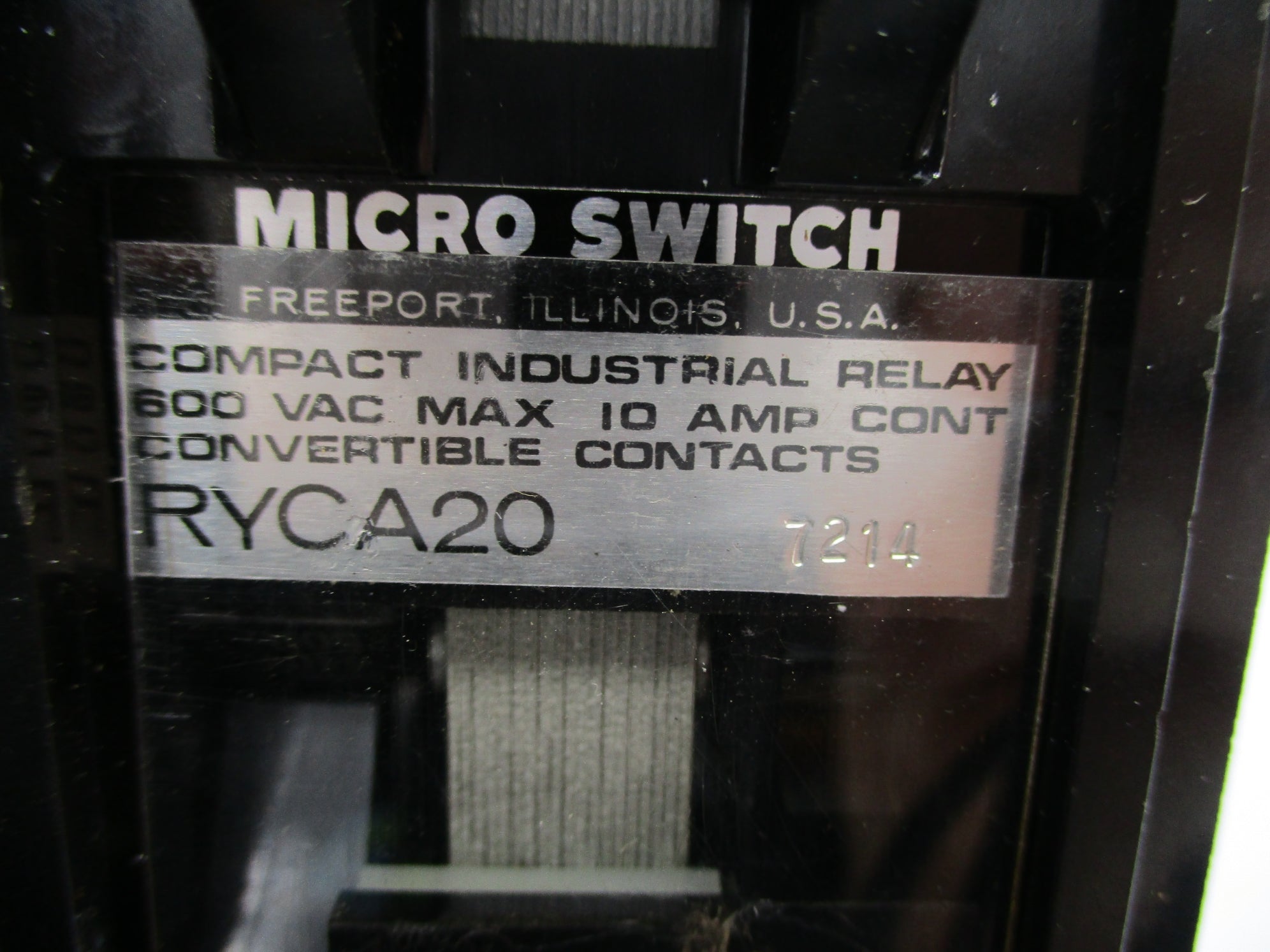 MICRO SWITCH RYCA20 600VAC 10A NSNP