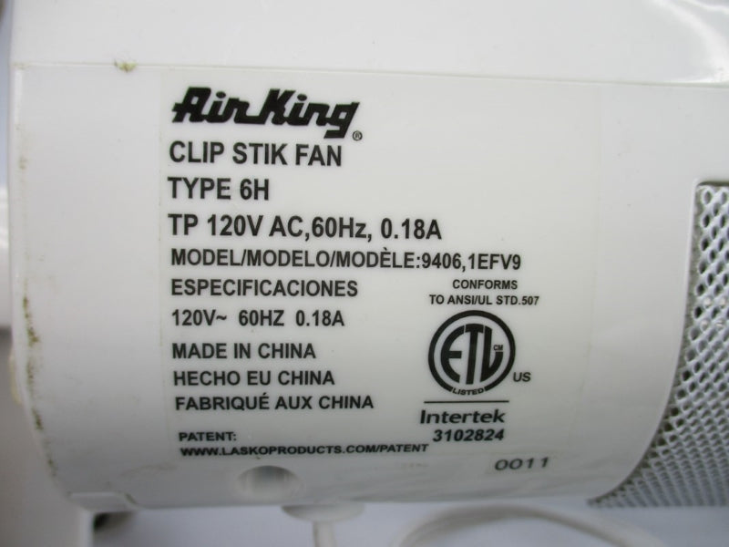 AIR KING 9406 1EFV9 6H 120VAC 0.18A UNMP
